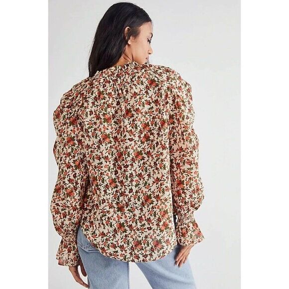 NWT FREE PEOPLE Sz M MEANT TO BE BLOUSE IN VINTAGE COMBO - Picture 4 of 9
